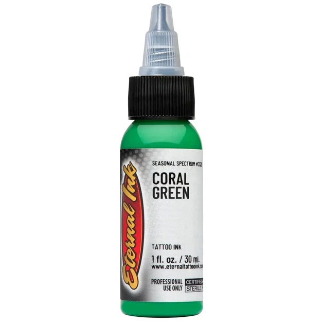 Тату краска Eternal Coral Green 30мл USA - Фото 1 Тату краска Eternal Coral Green 30мл USA - изображение 1