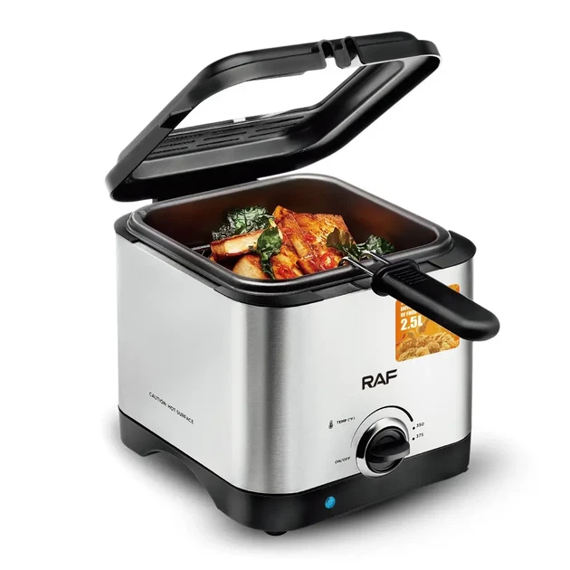 Електрична фритюрниця для смаження без олії RAF Deep Fryer R.5300 1000Вт 2.5 л - Фото 5 Електрична фритюрниця для смаження без олії RAF Deep Fryer R.5300 1000Вт 2.5 л - зображення 5