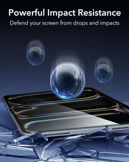 Защитное стекло ESR Tempered-Glass Screen Protector Clear 1 шт. для iPad Pro 13” M5 | M4 (2025 | 2024) (1E0790102) - изображение 6