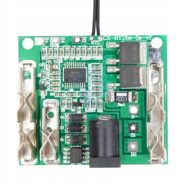 Плата захисту PCM, BMS 5S 20A, 21В для Li-ion / Li-Pol Контролер заряду/розряду (плата шуруповерта) - Фото 6 Плата захисту PCM, BMS 5S 20A, 21В для Li-ion / Li-Pol Контролер заряду/розряду (плата шуруповерта) - зображення 6