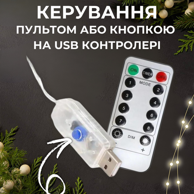 Гирлянда штора роса 3x2м Niki Light огоньки на окно от USB светодиодная завеса 8 режимов штора на окно с Пультом 15 линий 300 LED Холодный белый - Фото 2 Гирлянда штора роса 3x2м Niki Light огоньки на окно от USB светодиодная завеса 8 режимов штора на окно с Пультом 15 линий 300 LED Холодный белый - изображение 2