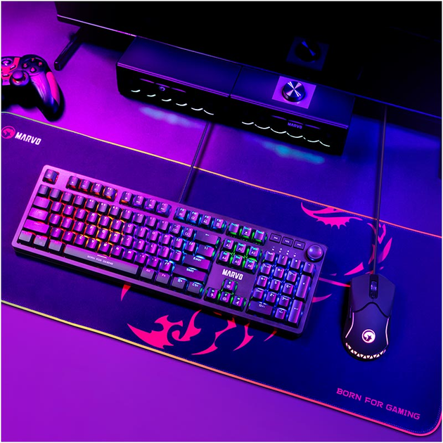 Килимок для миші MARVO MG011 RGB Gaming Mouse Pad 80х30см Чорний - зображення 7