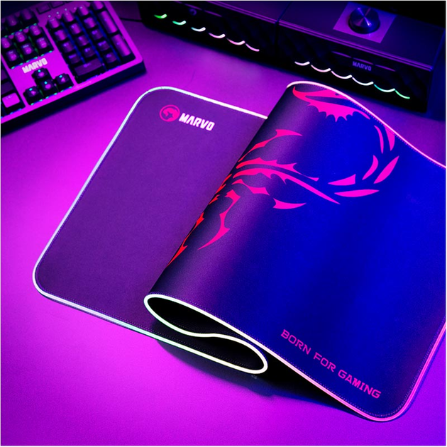 Килимок для миші MARVO MG011 RGB Gaming Mouse Pad 80х30см Чорний - зображення 8