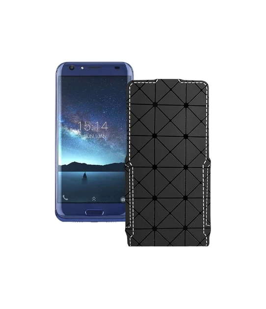 Чохол-фліп з екошкіри для телефону Doogee BL5000 Чорний ромб - Фото 1 Чохол-фліп з екошкіри для телефону Doogee BL5000 Чорний ромб - зображення 1