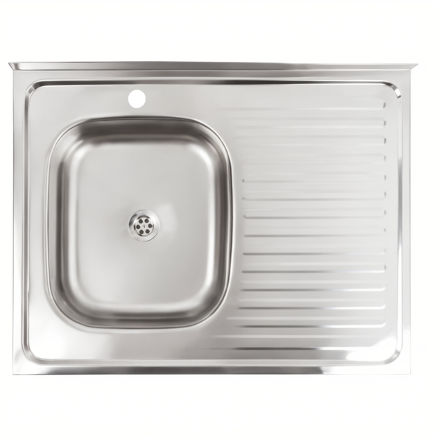 Кухонная мойка из нержавеющей стали Platinum 8060 L (0,4/120 мм) - Фото 1 Кухонная мойка из нержавеющей стали Platinum 8060 L (0,4/120 мм) - изображение 1