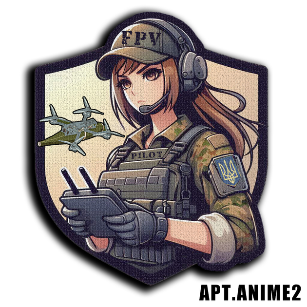 Военный шеврон Shevron.patch принтованный с боевой девушкой аниме с дроном (ANIME2) - изображение 2