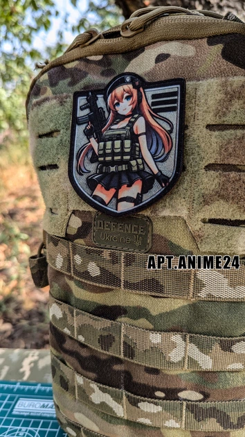 Военный шеврон Shevron.patch аниме девушка с автоматом на липучке