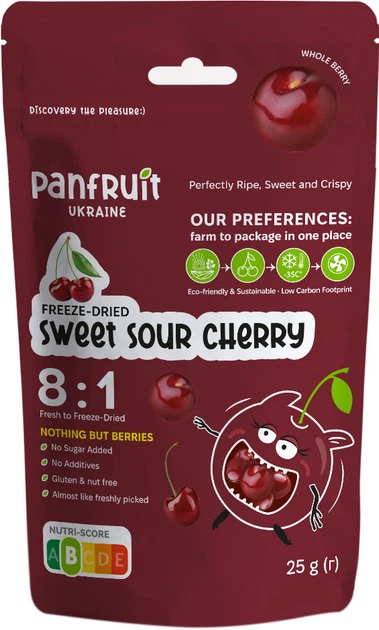 Черешня сублімована Panfruit Слайси 25 г (4820195681138) - зображення 1