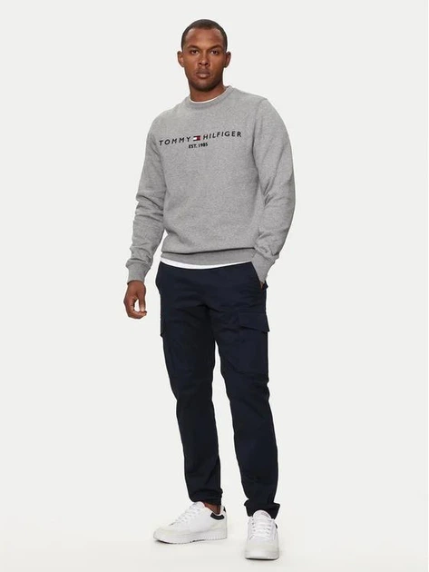 Мужской свитшот Tommy Hilfiger Logo MW0MW11596 Размер L Серый - изображение 5