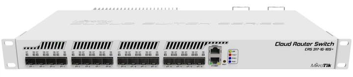 Маршрутизатор MikroTik CRS317-1G-16S+RM 98DX8216B0-BRR4C000 800 MHz, 1 GB RAM - Фото 1 Маршрутизатор MikroTik CRS317-1G-16S+RM 98DX8216B0-BRR4C000 800 MHz, 1 GB RAM - изображение 1