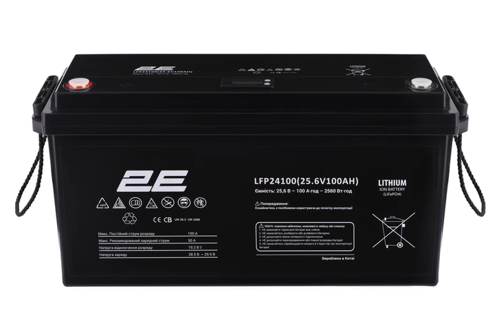 Батарея LiFePO4 2E 2E-LFP24100-LCD 24В, 100 Аг, LiFePO4. BMS, 8S, LCD екран - изображение 6