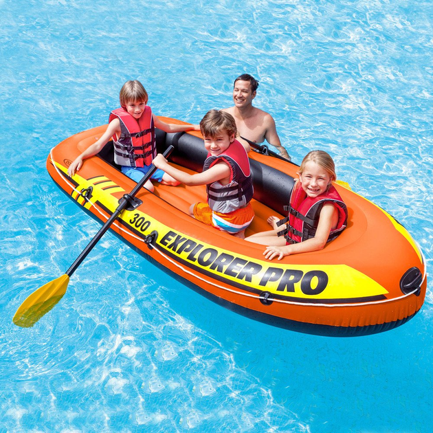 Надувний човен Intex Explorer Pro 300 244 x 117 x 36 см 58358 Оранжевий (6941057453583) - зображення 9
