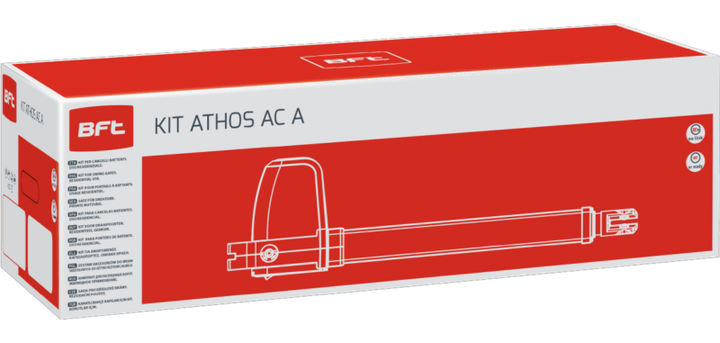 Комплект автоматики для розпашних воріт BFT ATHOS AC A25 BASE KIT - Фото 3 Комплект автоматики для розпашних воріт BFT ATHOS AC A25 BASE KIT - зображення 3