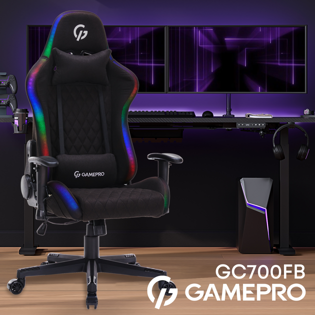 Игровое кресло GamePro GC700FB RGB Size L Fabric Black (GC700FB) - изображение 11