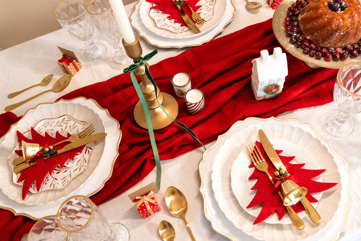 Kieszonki Home Styling Collection Choinki świąteczne na sztućce 4 szt Czerwone (5902973424010) - obraz 5