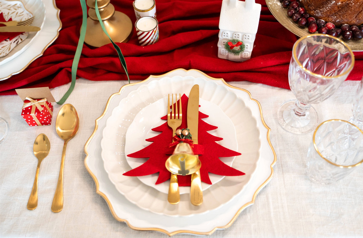 Kieszonki Home Styling Collection Choinki świąteczne na sztućce 4 szt Czerwone (5902973424010) - obraz 6