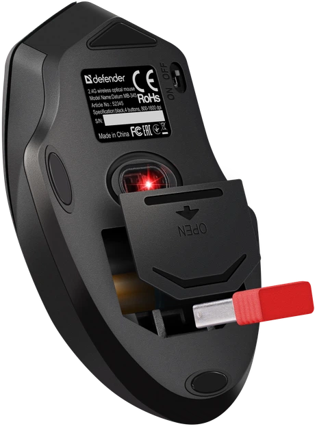 Миша Defender Datum MB-345 Wireless Black (52345) - Фото 5 Миша Defender Datum MB-345 Wireless Black (52345) - зображення 5