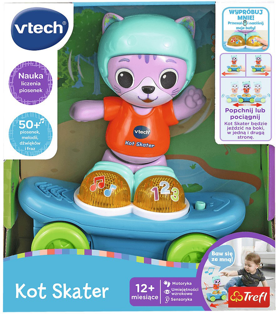 Zabawka interaktywna VTech Kot Skater (5900511619065) - obraz 1