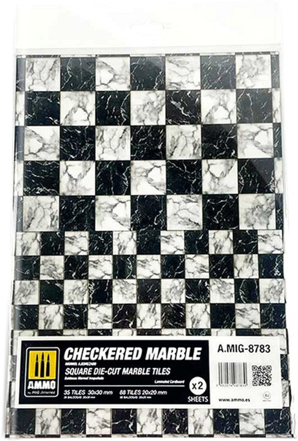 Arkusz dekoracyjny Ammo Checkered Square Die-Cut Tiles Marmur (8432074087830) - obraz 1