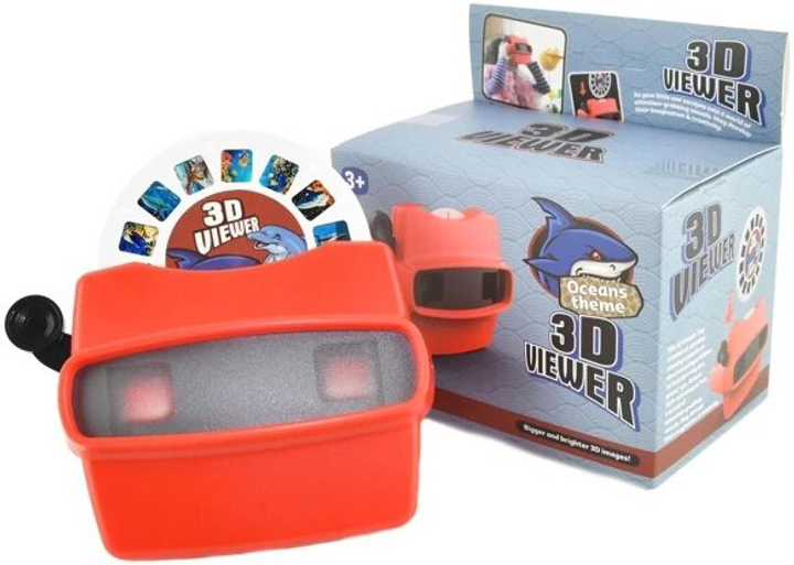 Projektor-okulary Robetoy 3D Viewer Slajdy Zwierzęta oceaniczne 12 cm Czerwony (7300009590032) - obraz 1