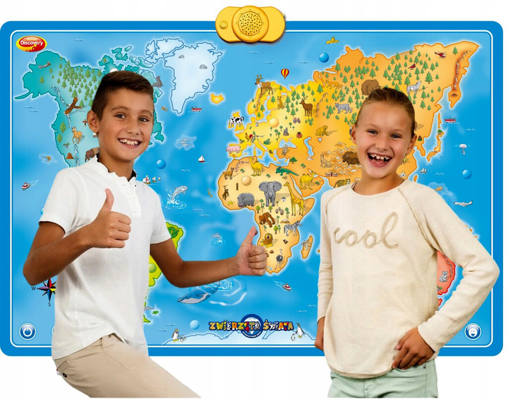 Zabawka interaktywna Dumel Mapa świata Zwierzęta (3760145060846) - obraz 3