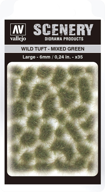 Trawa do dekoru Vallejo SC416 Scenery Wild Tuft Mixed Green 6 mm x 35 (8429551986144) - obraz 1