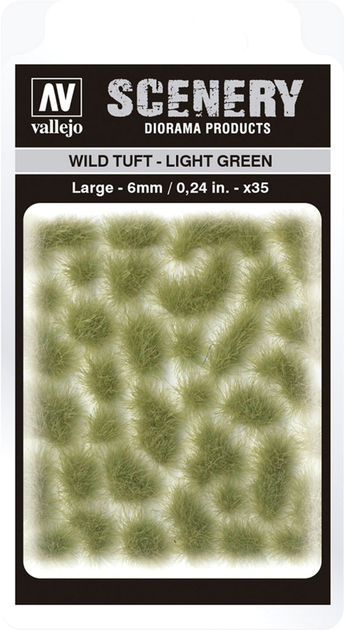 Trawa do dekoru Vallejo SC417 Scenery Wild Tuft Light Green 6 mm x 35 (8429551986151) - obraz 1