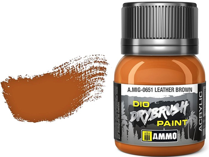 Фарба Ammo DIO Drybrush 40 мл Шкіряна Коричнева (8432074006510) - зображення 1