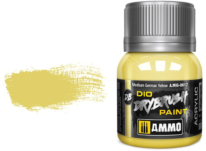 Фарба Ammo DIO Drybrush 40 мл Середньо-жовта (8432074006176) - зображення 1