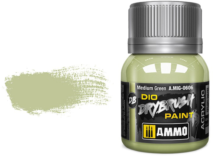 Фарба Ammo DIO Drybrush 40 мл Середньо-зелена (8432074006060) - зображення 1