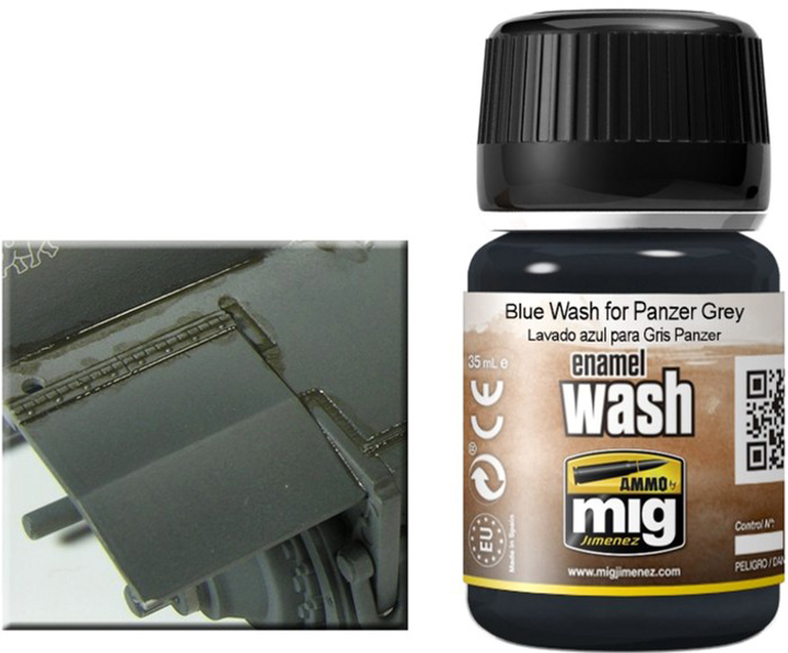 Farba Ammo Enamel Wash Blue Wash for Panzer Grey 35 ml (8432074010067) - obraz 1