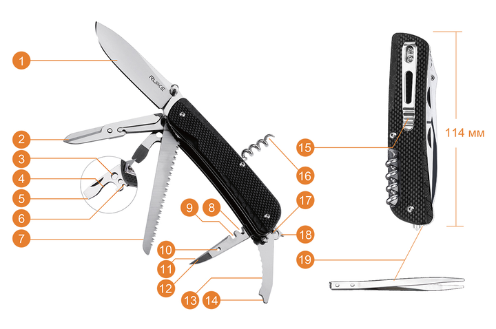 Нож многофункциональный Ruike Trekker LD42-B - изображение 2