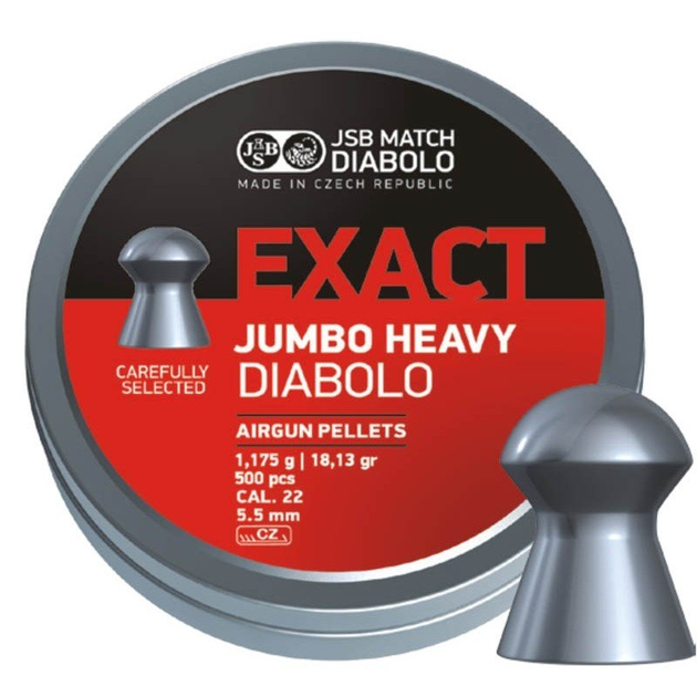 Пули пневматические JSB Diabolo Exact Jumbo Heavy 5,52 мм (250 шт) (546287-250) - изображение 1