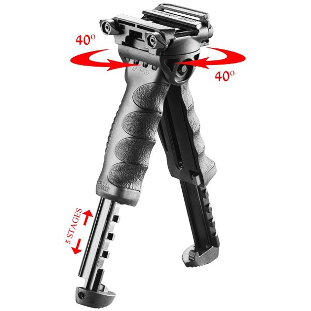 Рукоятка-сошки FAB Defense поворотна похила на планку Пікатінні (tpodg2-b) - зображення 2