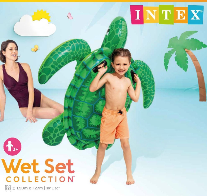 Надувний матрац для плавання Intex Черепаха 150 x 127 см 57524 (6941057457529) - зображення 4
