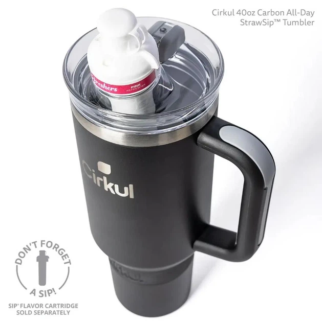 Термокружка с ручкой Cirkul All-Day StrawSip из нержавеющей стали Черная 1183 мл - изображение 5