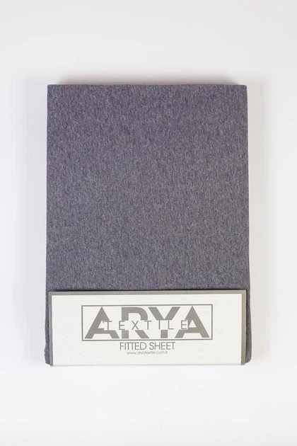 Простирадло на резинці Arya Home 180х200 см темно-сірий - Фото 1 Простирадло на резинці Arya Home 180х200 см темно-сірий - изображение 1