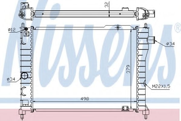 Радіатор OP ASCONA C(81-)2.0 i(+)[OE 1300 015] Nissens (63062A) - зображення 1