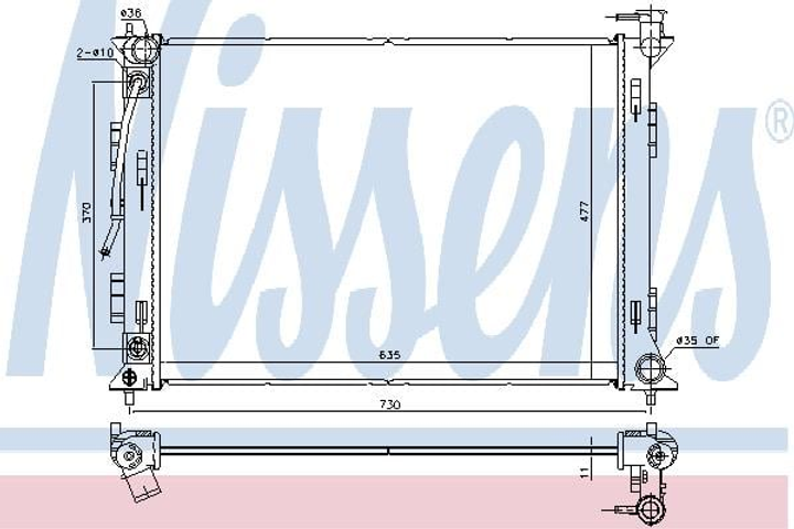 Радиатор HYUNDAI SONATA VII (LF) (14-) 2.0 GAS Nissens (675049) - изображение 1
