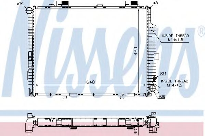 Радіатор MB E W 210(95-)E 300 TD[OE 210 500 32 03] Nissens (62612A) - зображення 1