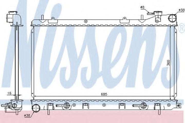 Радіатор SU FORESTER(02-)2.5 i[OE 45111-SA131] Nissens (67715) - зображення 1