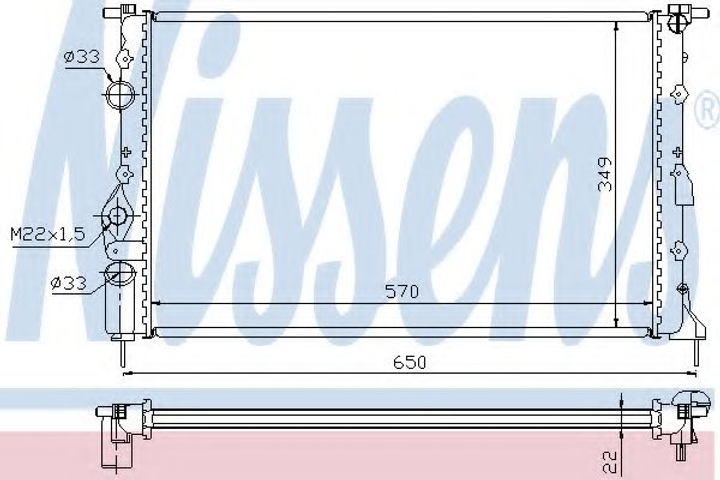 Радиатор RN MEGANE I(95-)1.6 i(+)[OE 77 00 838 135] Nissens (639391) - изображение 1