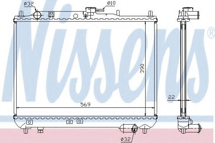 Радиатор MZ 323(89-)1.3 и 16V(+)[OE B61S-15-200A] Nissens (62409A) - изображение 1