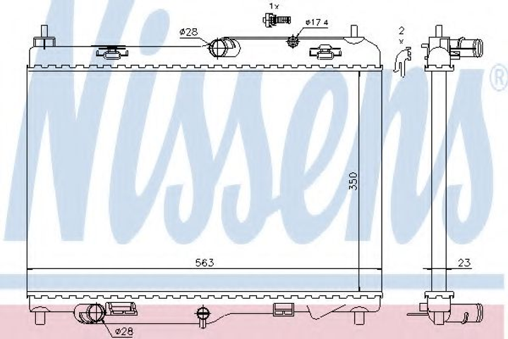 Радіатор FD B-MAX(12-)1.5 TDCi(+)[OE 1522383] Nissens (69233) - зображення 1