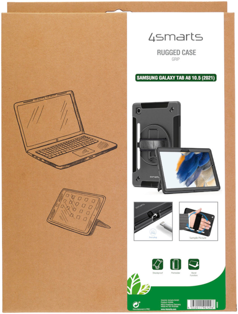 Чохол 4smarts Rugged Case Grip для Samsung Galaxy Tab A8 10.5" Black (4252011901296) - зображення 10