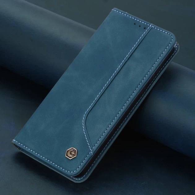 Кожаный чехол книжка POLA для Samsung Galaxy S21 G991 с визитницей Зеленый - изображение 2