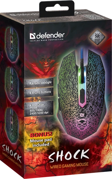 Мышь Defender Shock GM-110L USB Black (52110) - Фото 10 Мышь Defender Shock GM-110L USB Black (52110) - изображение 10