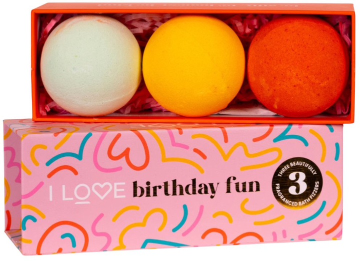 Kule do kąpieli I Love Birthday Fun 3 x 150 g (5060849632386) - obraz 1