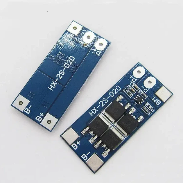 BMS контроллер заряда-разряда для 2-х Li-Ion аккумуляторов 18650 HX-2S-D20 13/20A 7.4В - Фото 2 BMS контроллер заряда-разряда для 2-х Li-Ion аккумуляторов 18650 HX-2S-D20 13/20A 7.4В - изображение 2