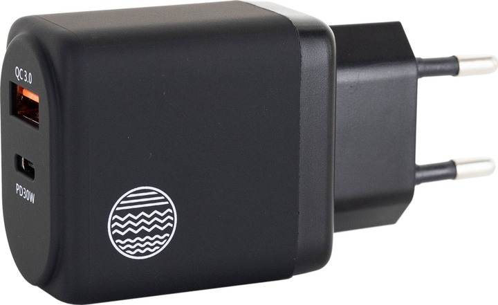 Ładowarka sieciowa Our Pure Planet USB-A + USB-C 30 W Black (9360069000467) - obraz 1